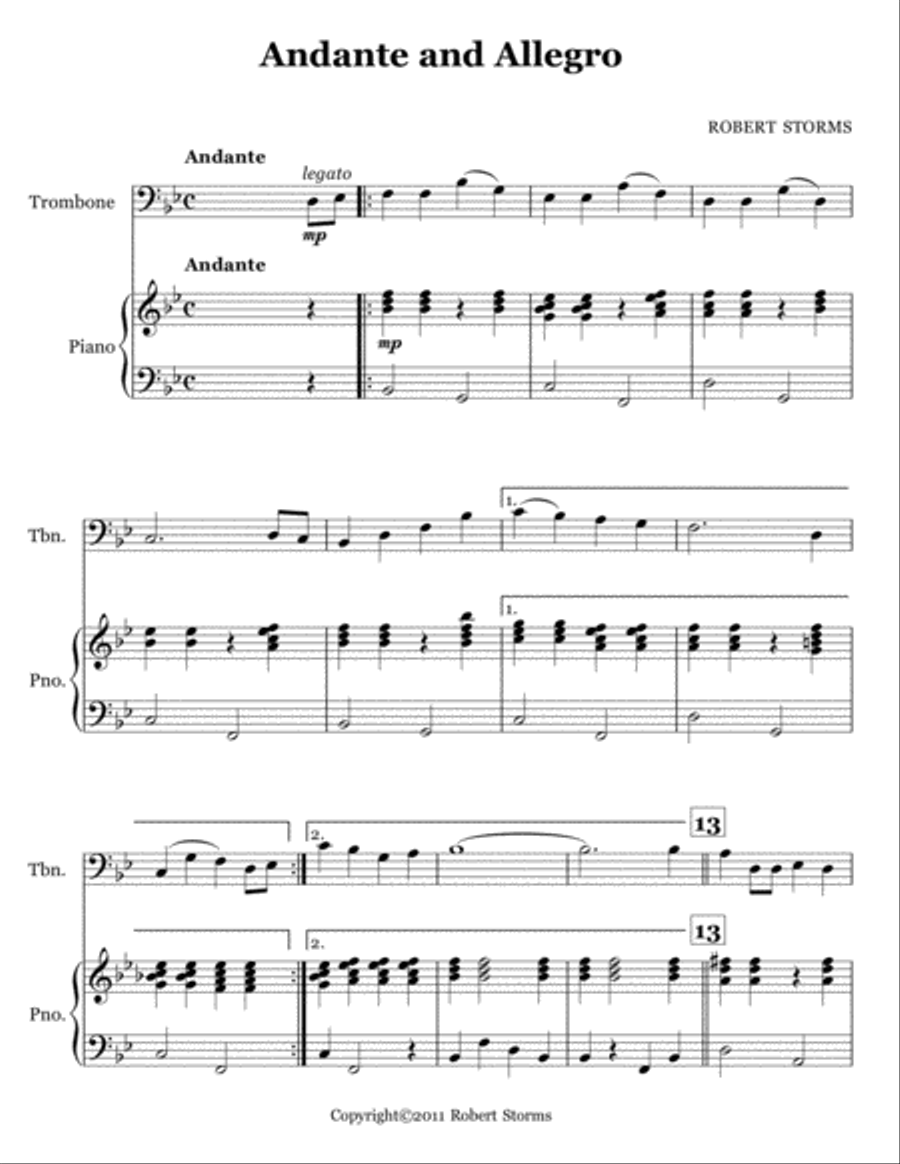 Andante and Allegro Piano Accompaniment scores gallery preview page 2