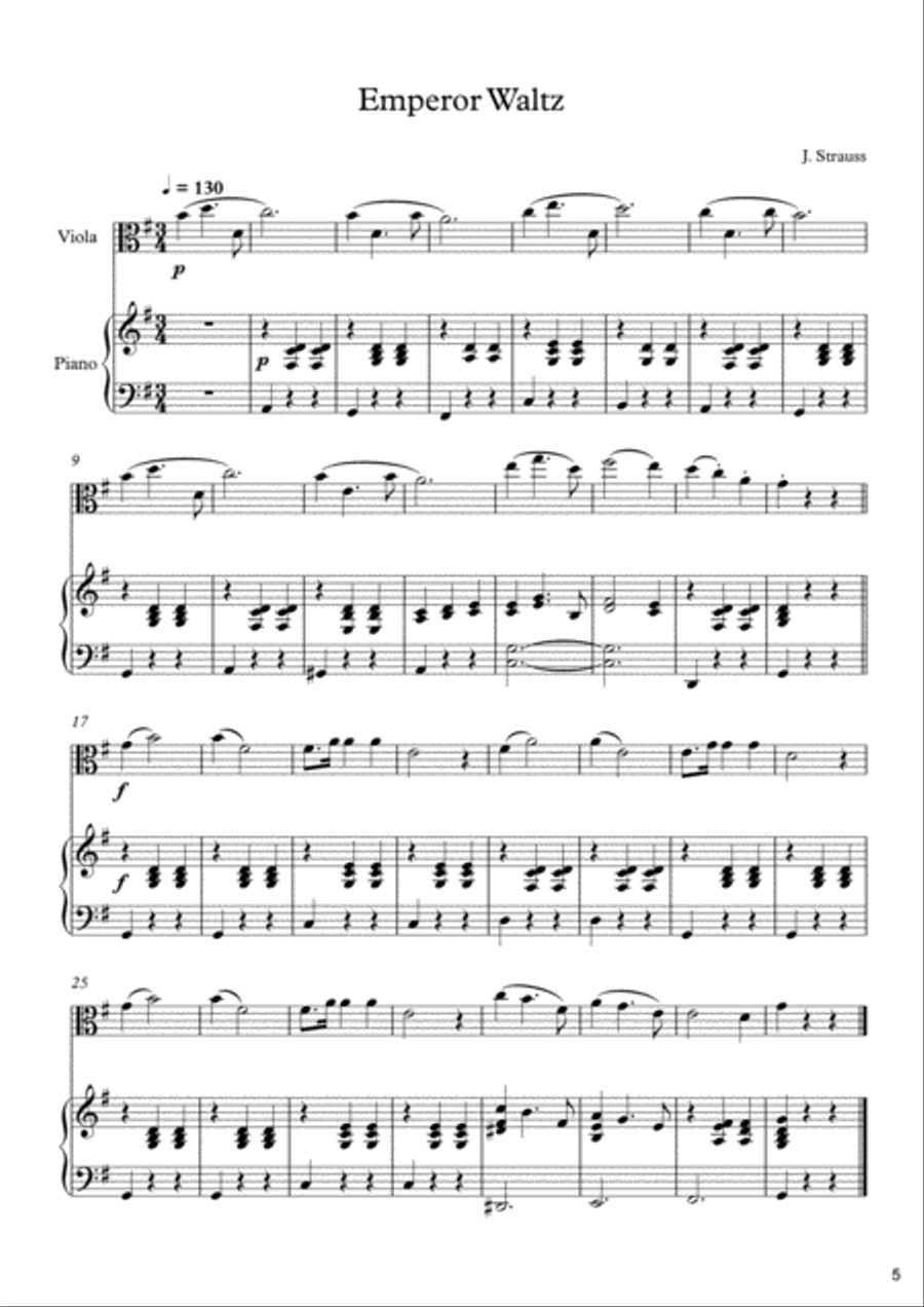 10 Easy Classical Pieces For Viola & Piano Vol. 3 Viola scores gallery preview page 6