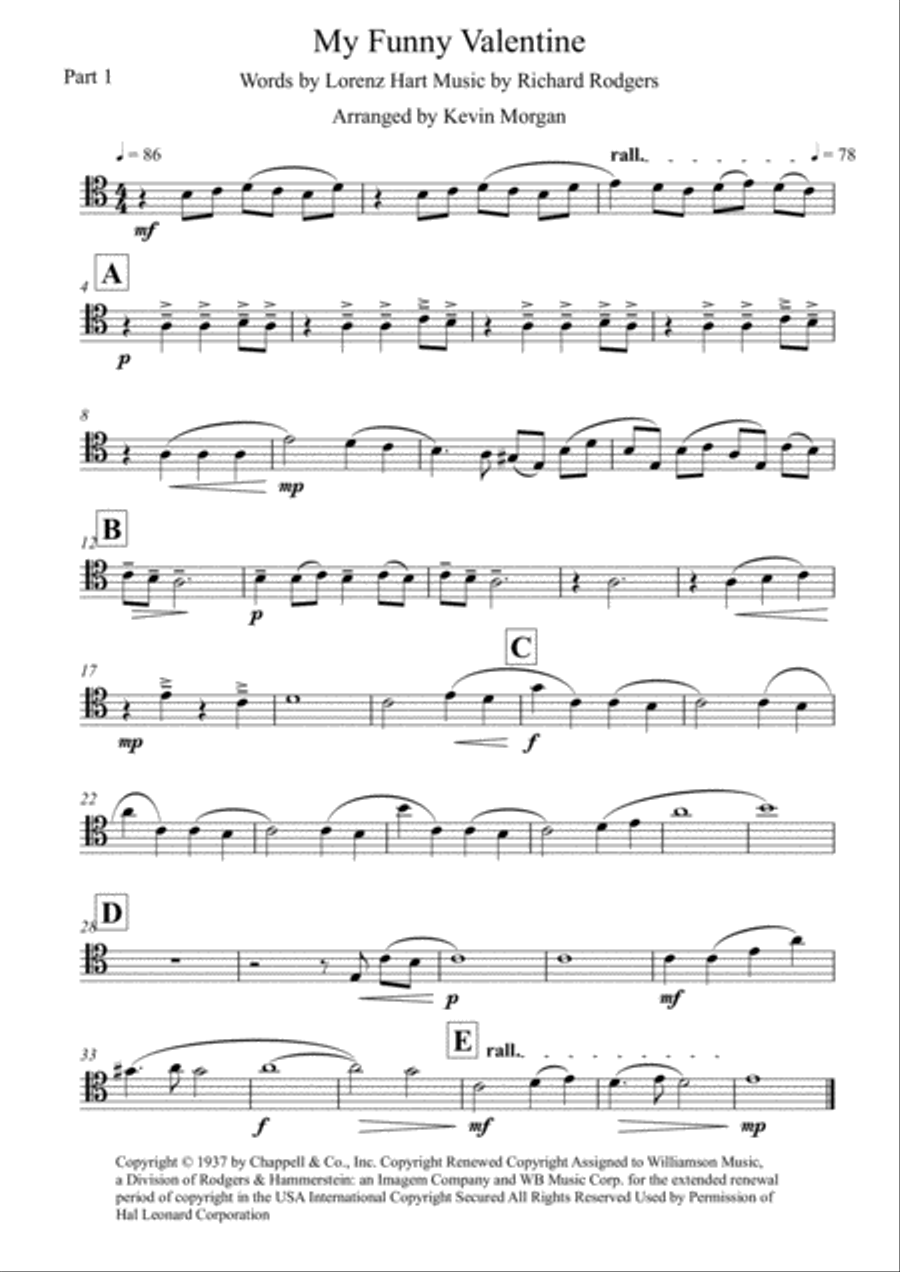 My Funny Valentine Woodwind Quartet scores gallery preview page 4