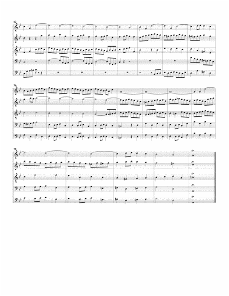 Coro: Denn vor dir wird kein Lebendiger gerecht from Cantata BWV 105 (arrangement for 5 recorders) Recorder scores gallery preview page 3
