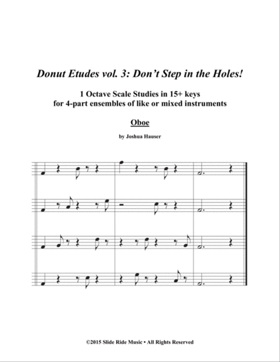 Donut Etudes vol. 3: Don’t Step in the Holes! – Oboe Quartet Woodwind Quartet scores gallery preview page 1