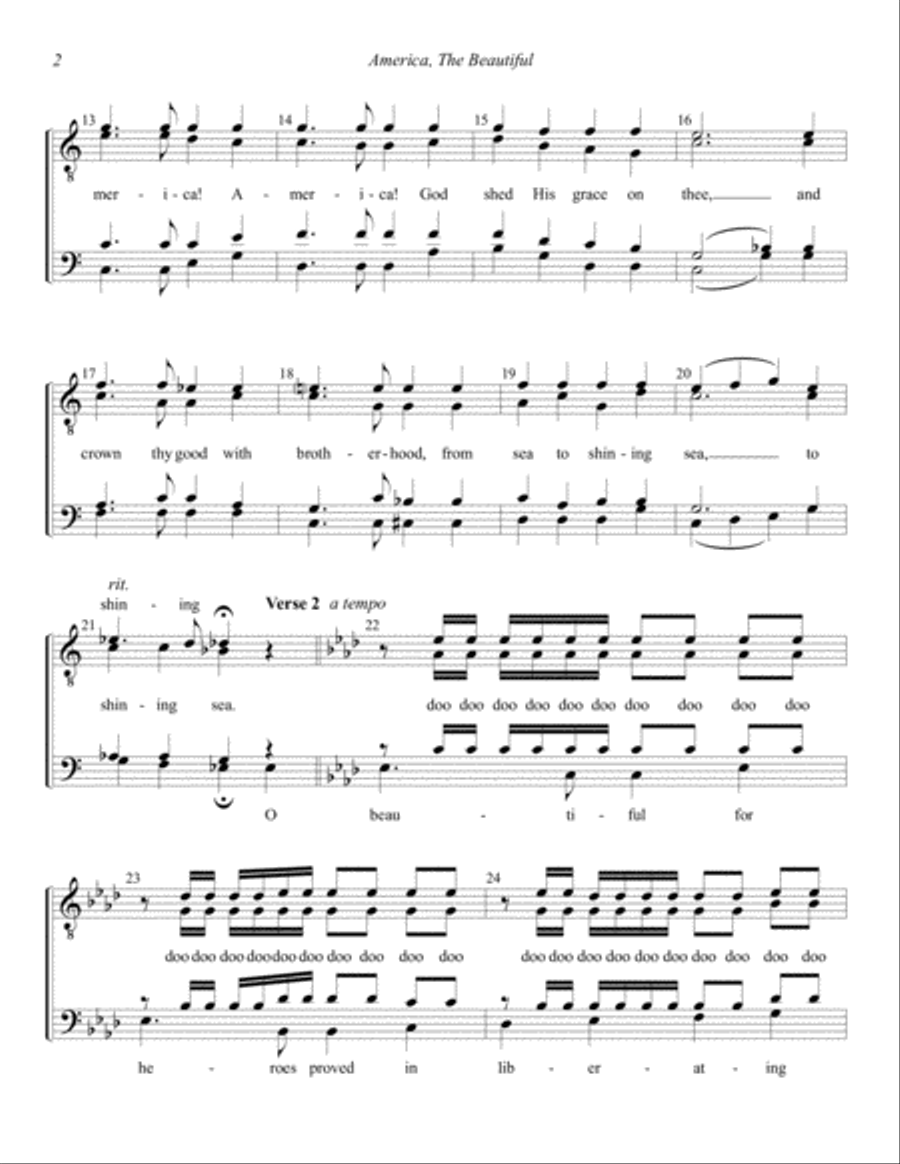 America, The Beautiful TTBB scores gallery preview page 2