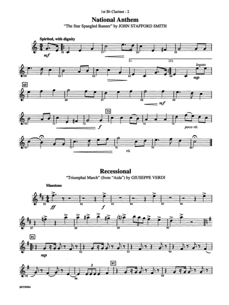Commencement Suite: 1st B-flat Clarinet