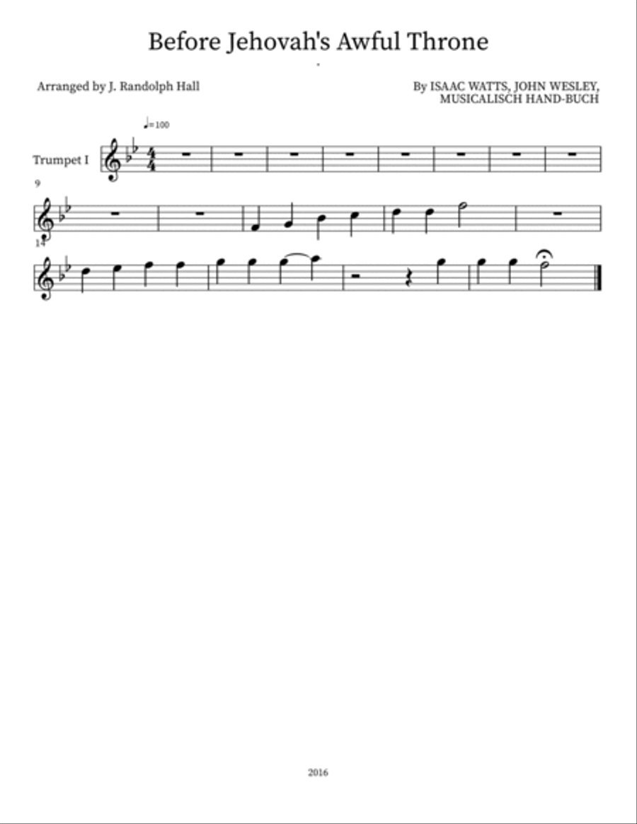Before Jehovah's Awful Throne Small Ensemble scores gallery preview page 6