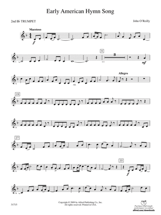 Early American Hymn Song: 2nd B-flat Trumpet
