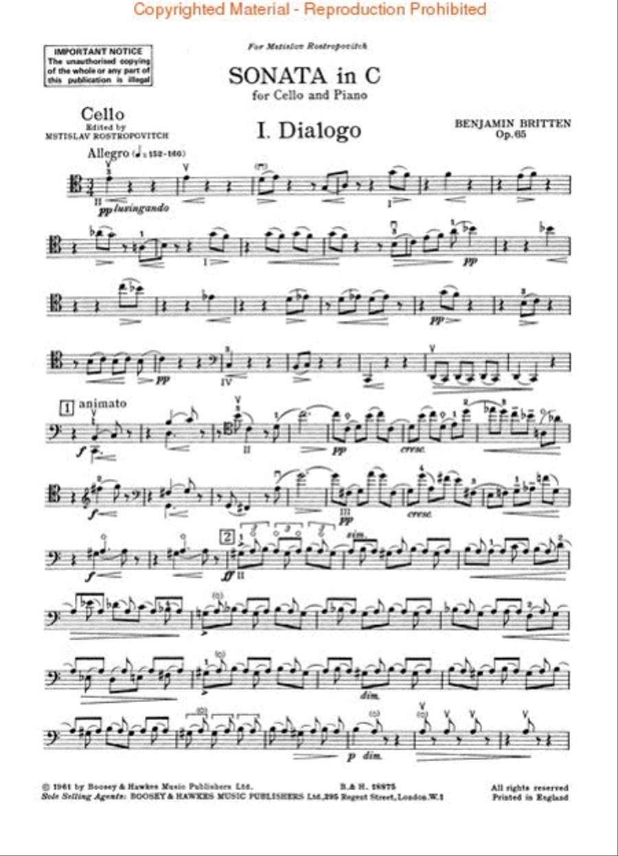 Sonata in C, Op. 65 Cello scores gallery preview page 4