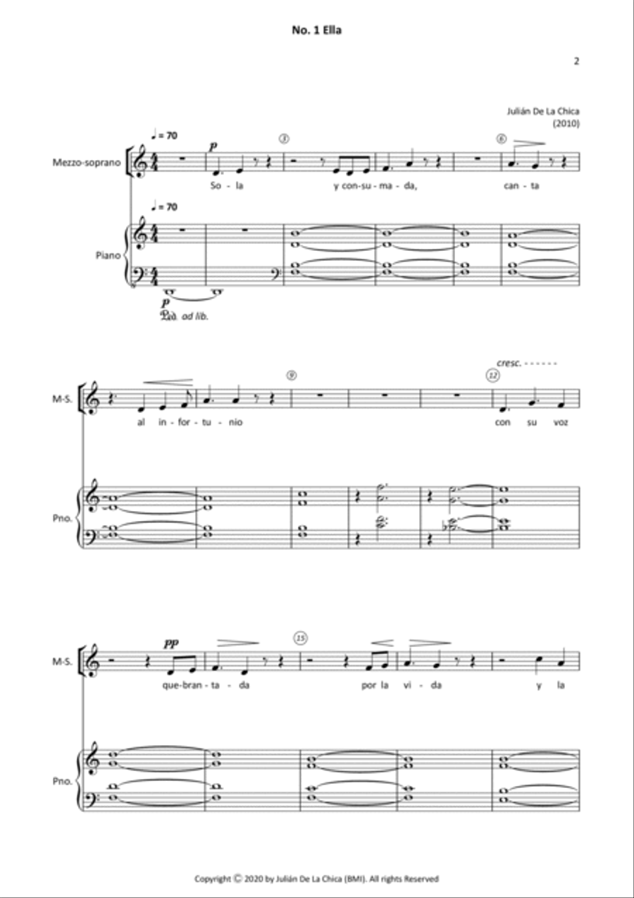 De La Chica: Poemas de bar, Op. 12 Voice scores gallery preview page 4