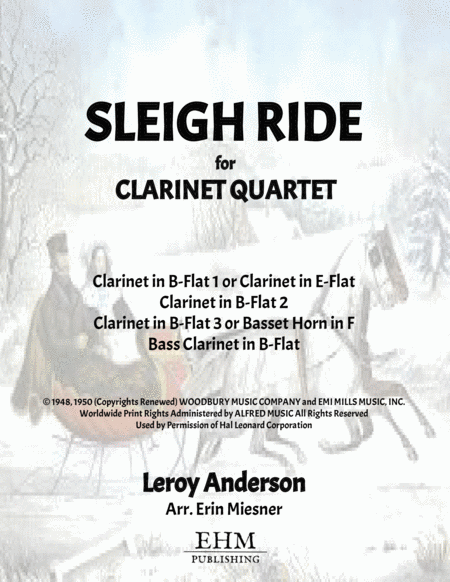 Sleigh Ride for Clarinet Quartet image number null