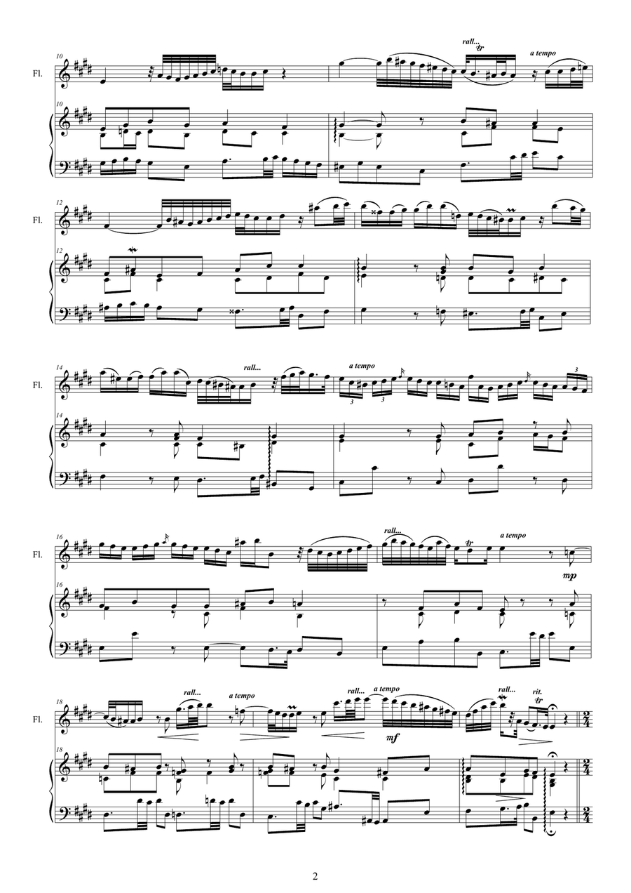 Bach - Flute Sonata in E major BWV 1035 for Flute and Harpsichord or Piano Flute scores gallery preview page 2