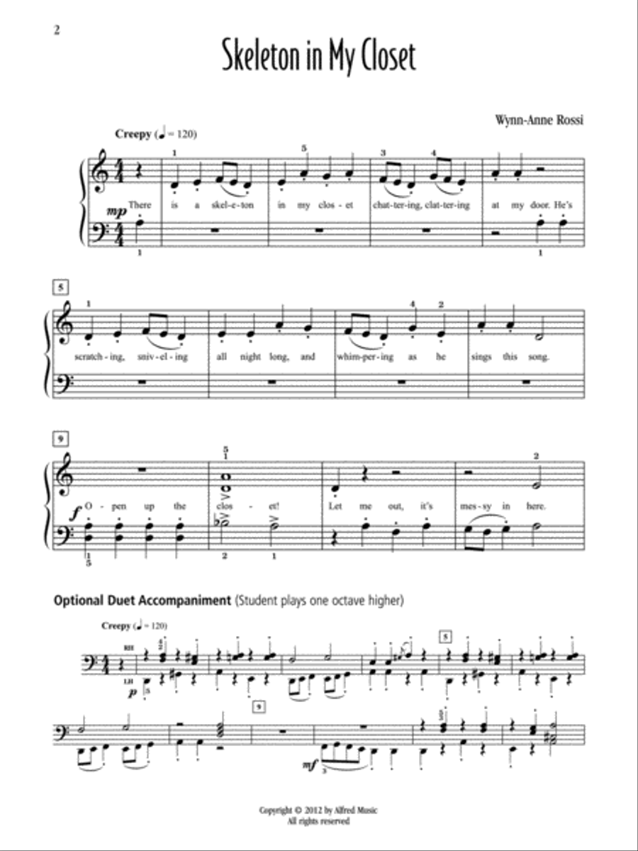 Skeleton in My Closet Skeleton in My Closet Easy Piano scores gallery preview page 2