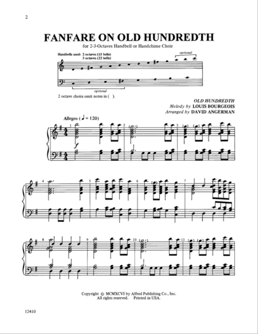 Fanfare on Old Hundredth Handbell Choir scores gallery preview page 3