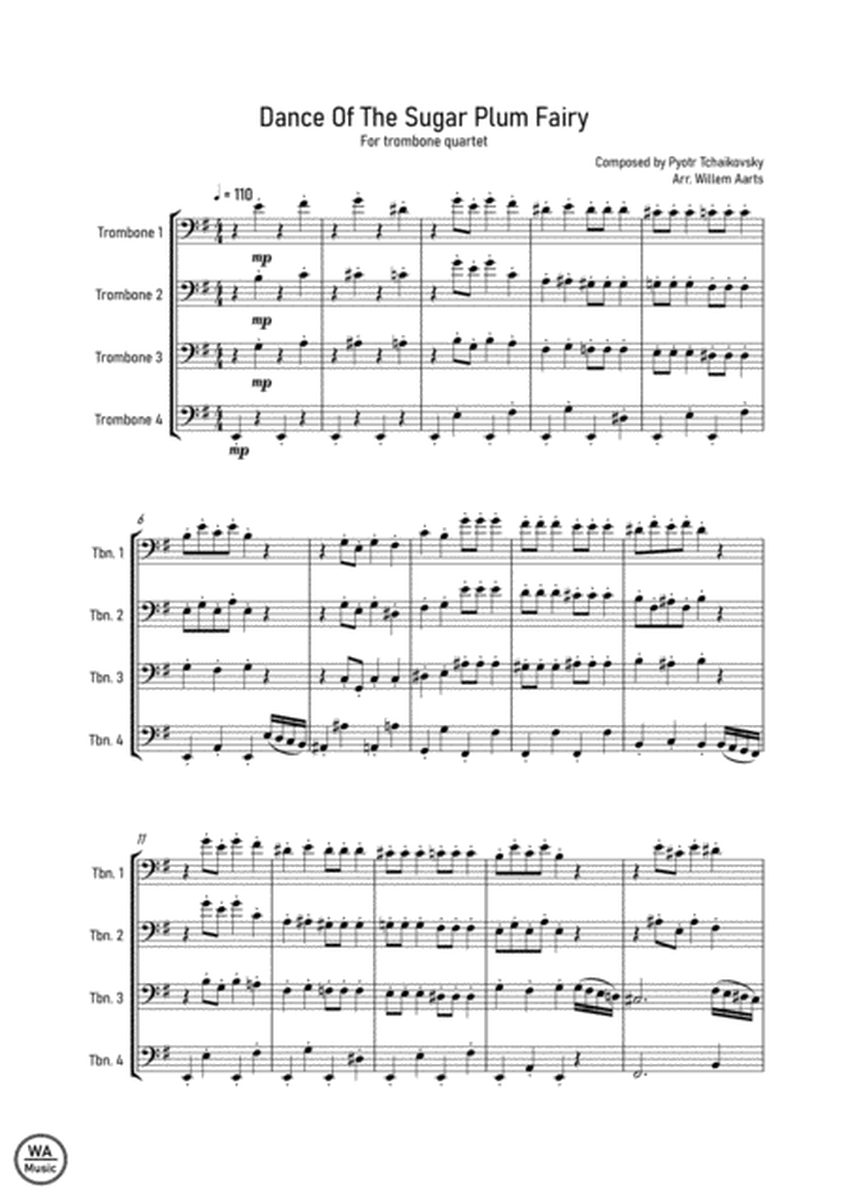 Dance Of The Sugar Plum Fairy - Pyotr Tchaikovsky | Trombone Quartet image number null