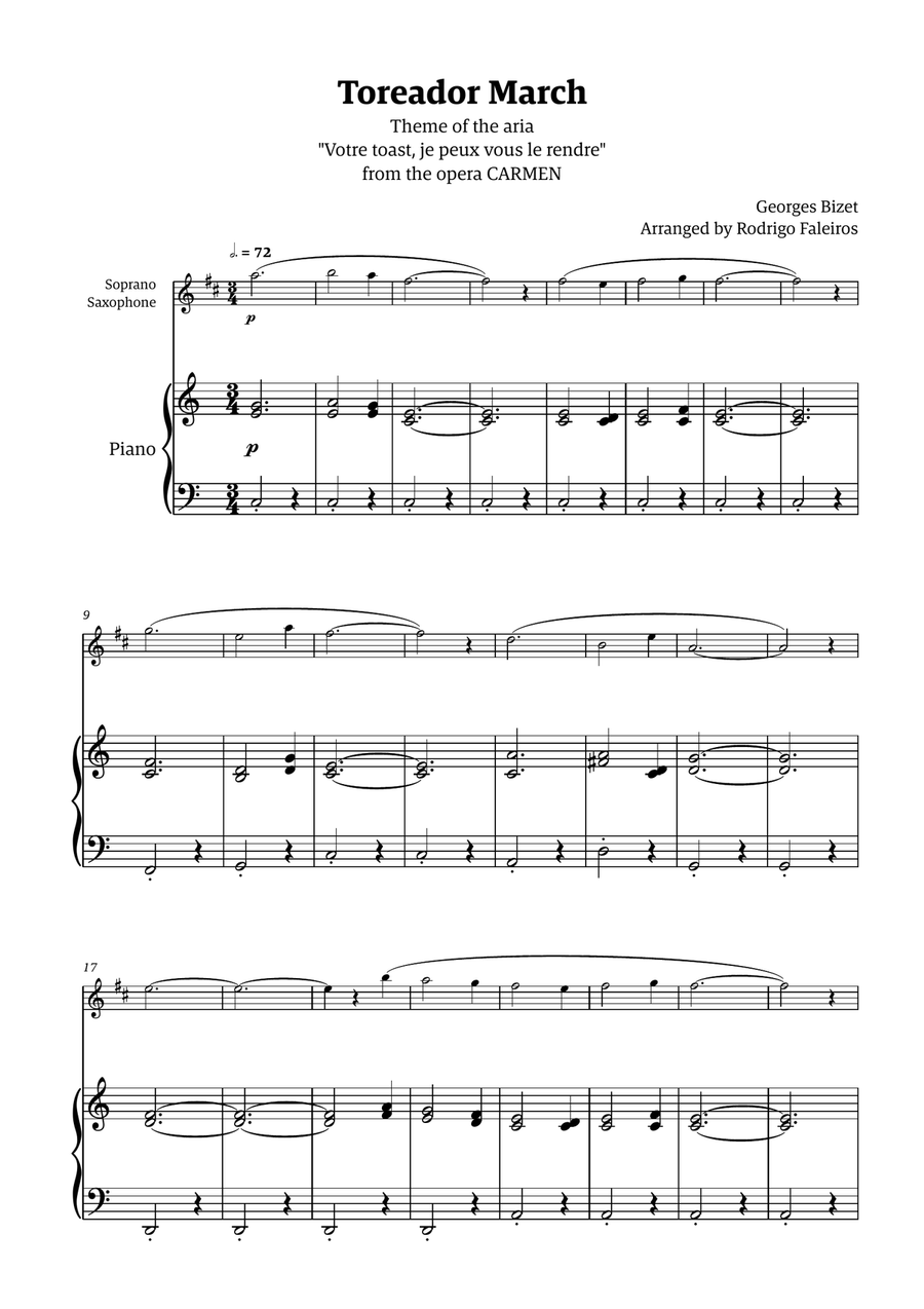 Toreador March (from the opera Carmen) - easy version