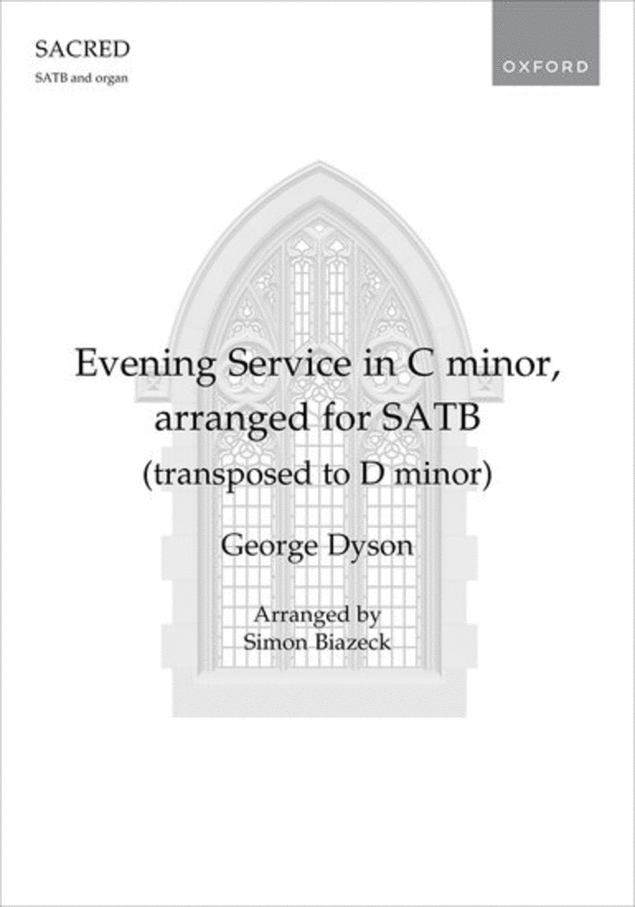 Evening Service in C minor, arranged for SATB (transposed to D minor) 4-Part scores gallery preview page 1