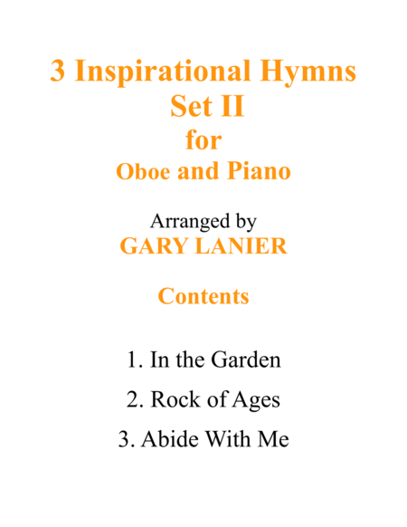 3 INSPIRATIONAL HYMNS, SET II (Duets for Oboe & Piano) image number null
