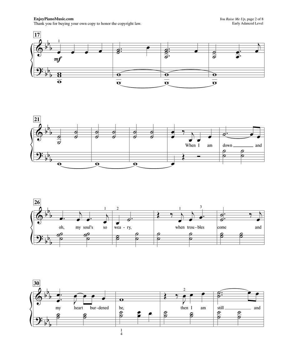 You Raise Me Up Piano Method scores gallery preview page 3