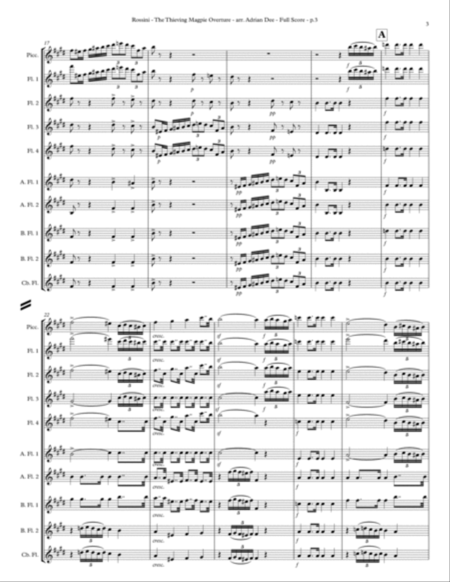 The Thieving Magpie Overture (arr Flute Choir) Flute Choir scores gallery preview page 5