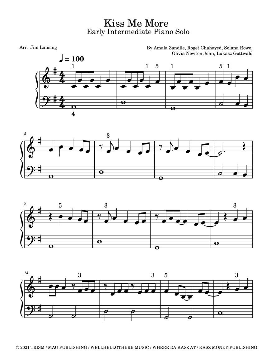 Kiss Me More Kiss Me More Piano Method scores gallery preview page 2