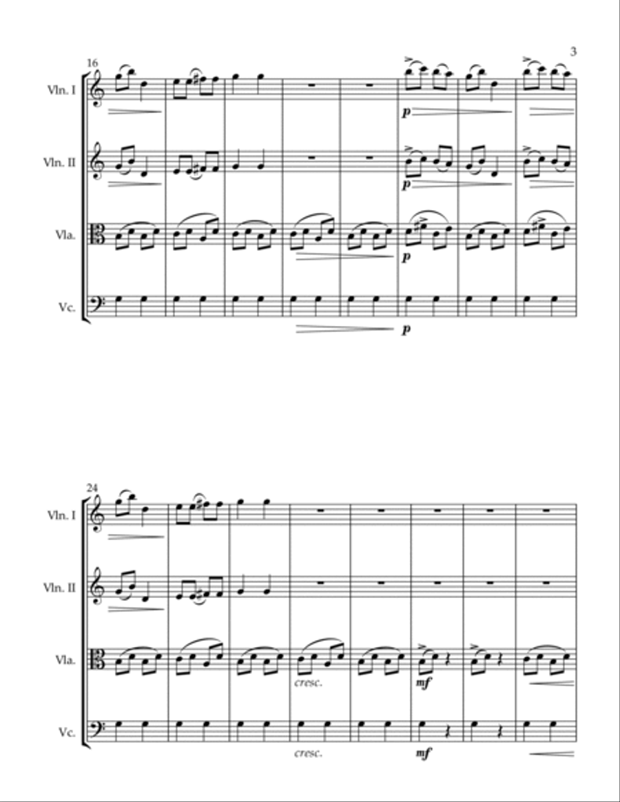 3 Quartets Young Love The Hidden House At Parting String Quartet scores gallery preview page 3