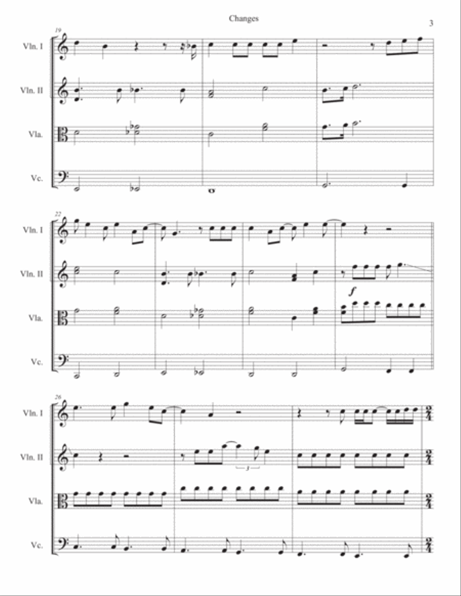 Changes String Quartet scores gallery preview page 3