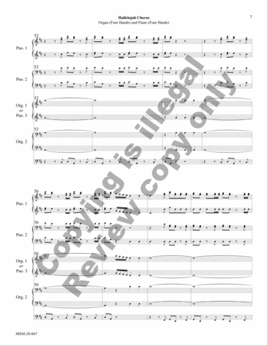 Hallelujah Chorus Organ scores gallery preview page 5