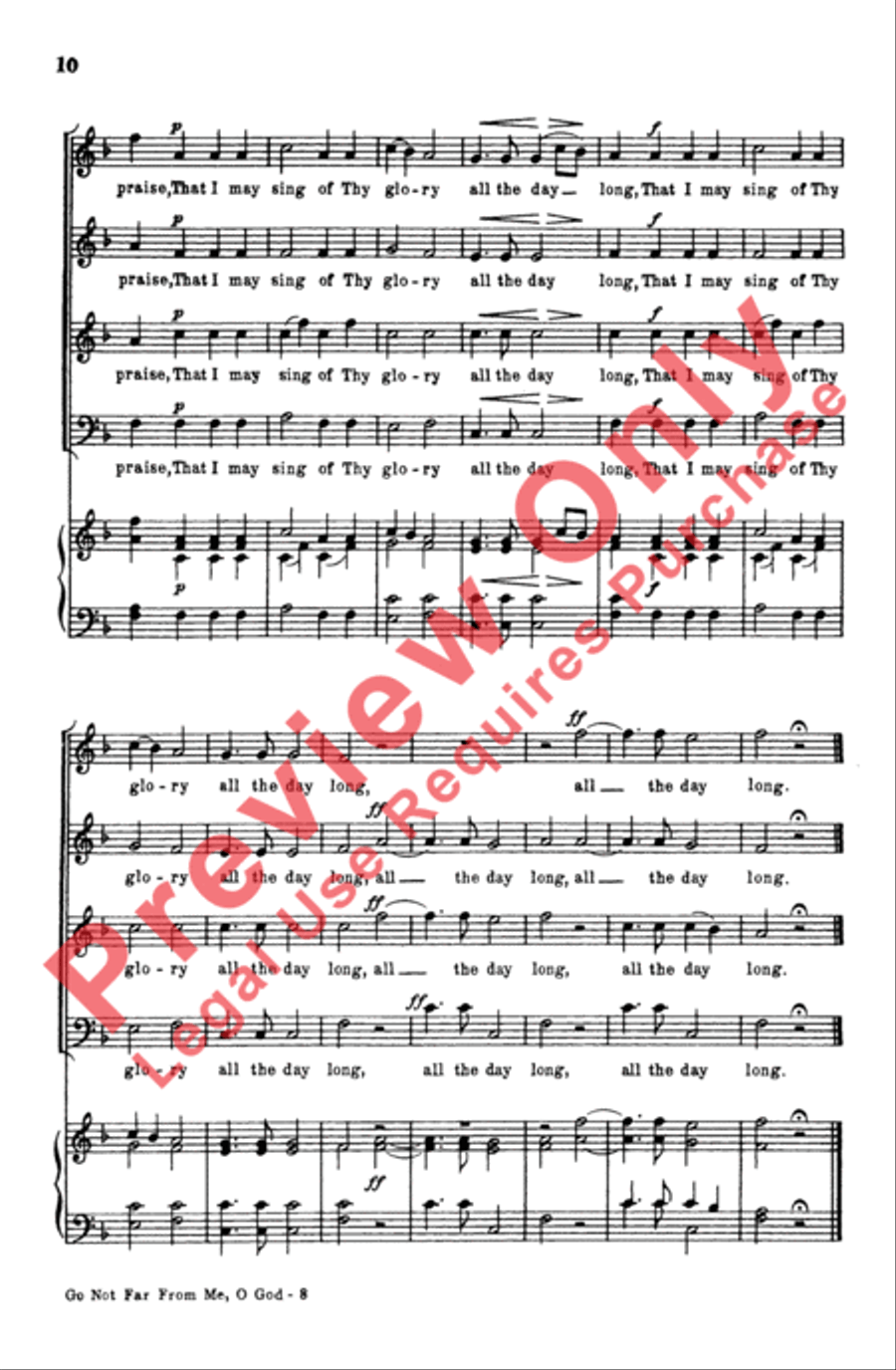 Go Not Far from Me, O God 4-Part scores gallery preview page 9
