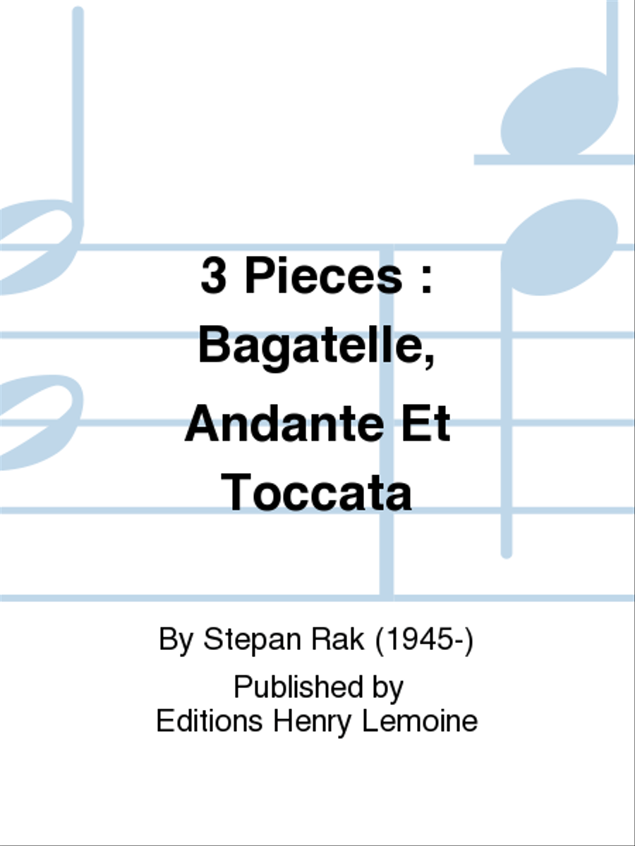 3 Pieces: Bagatelle, Andante et Toccata Acoustic Guitar scores gallery preview page 1