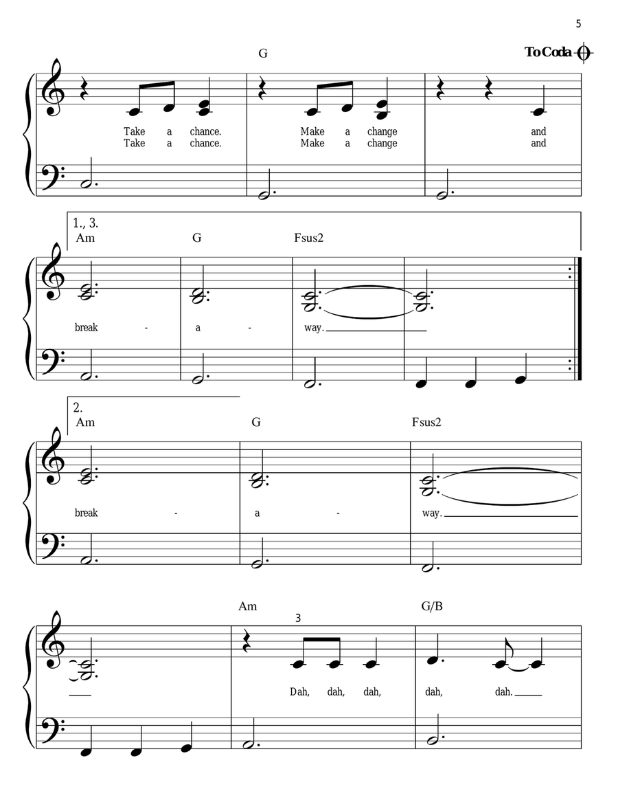 Breakaway Breakaway Easy Piano scores gallery preview page 5