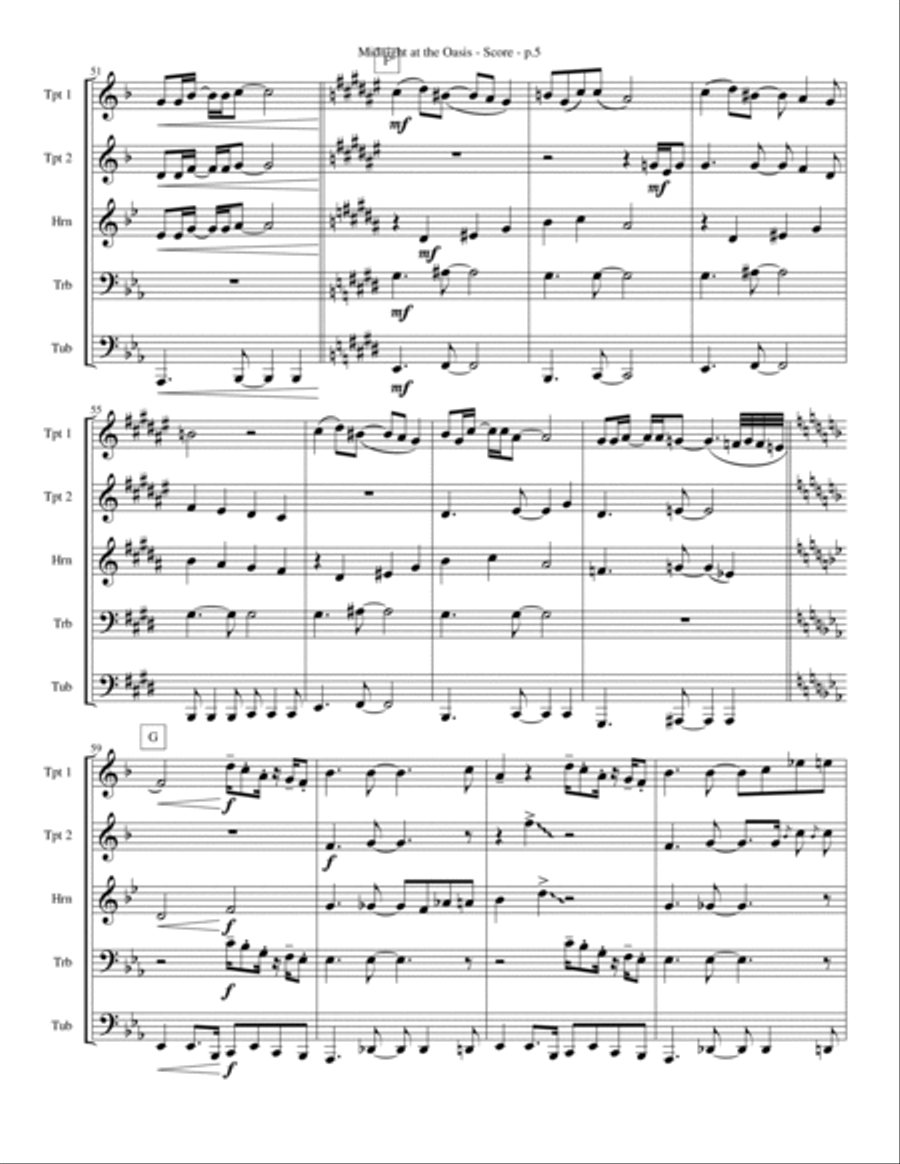 Midnight At The Oasis Brass Ensemble scores gallery preview page 5