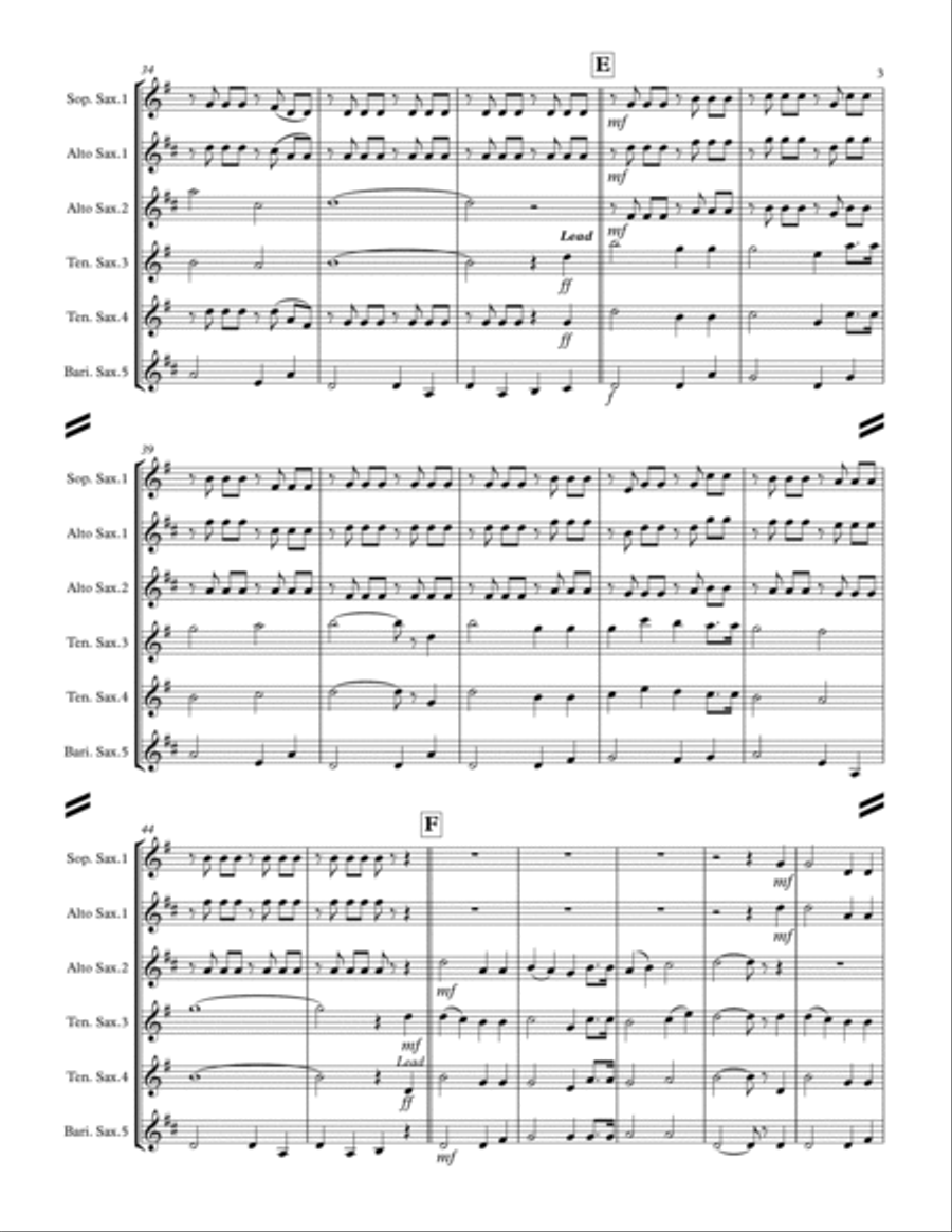 Ein Prosit (for Saxophone Quintet SATTB or AATTB) Saxophone Quintet scores gallery preview page 4
