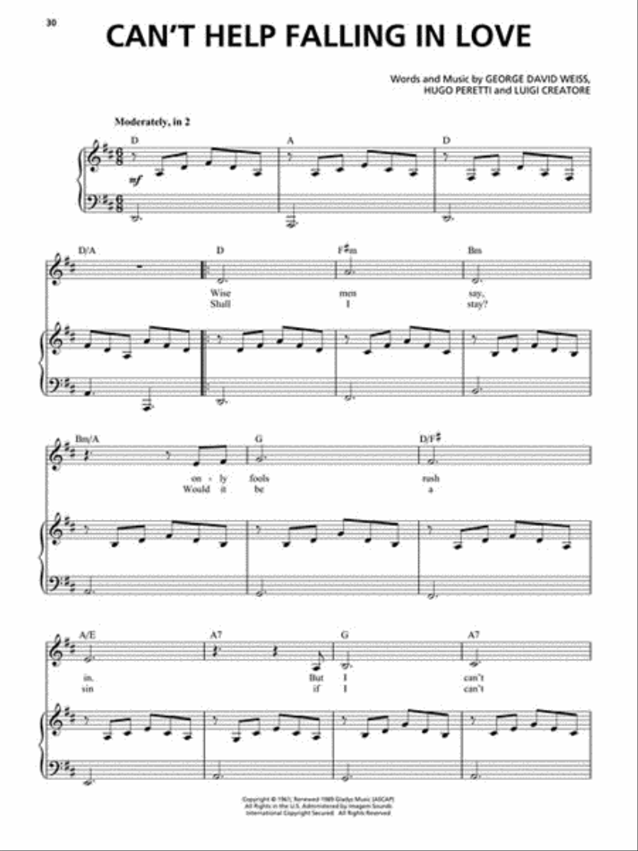 Elvis Presley - Original Keys for Singers Piano, Vocal scores gallery preview page 4