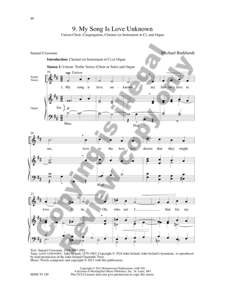 Love Unknown: A Festival of Passion Readings and Hymns (Choral Score) image number null