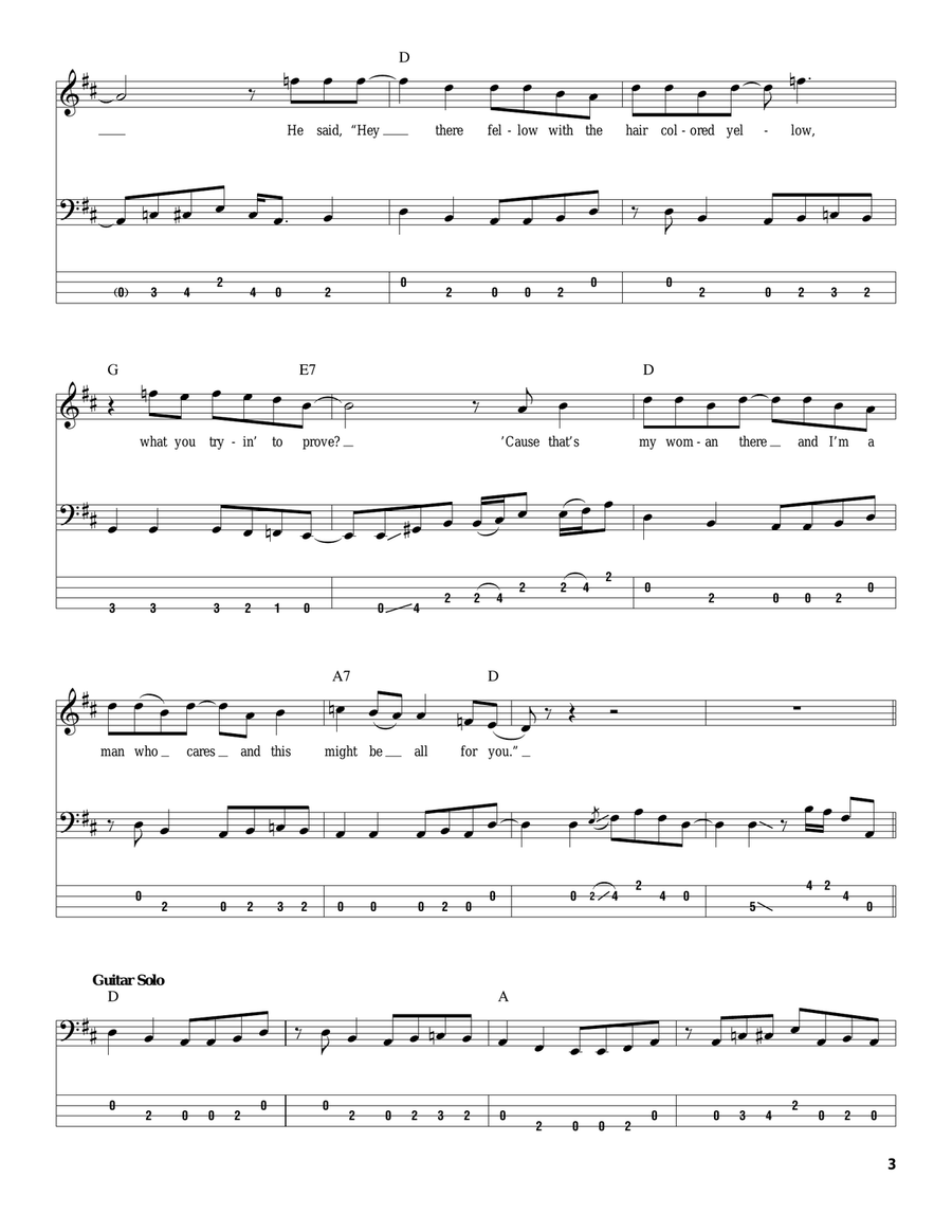 Gimme Three Steps Acoustic Guitar scores gallery preview page 3