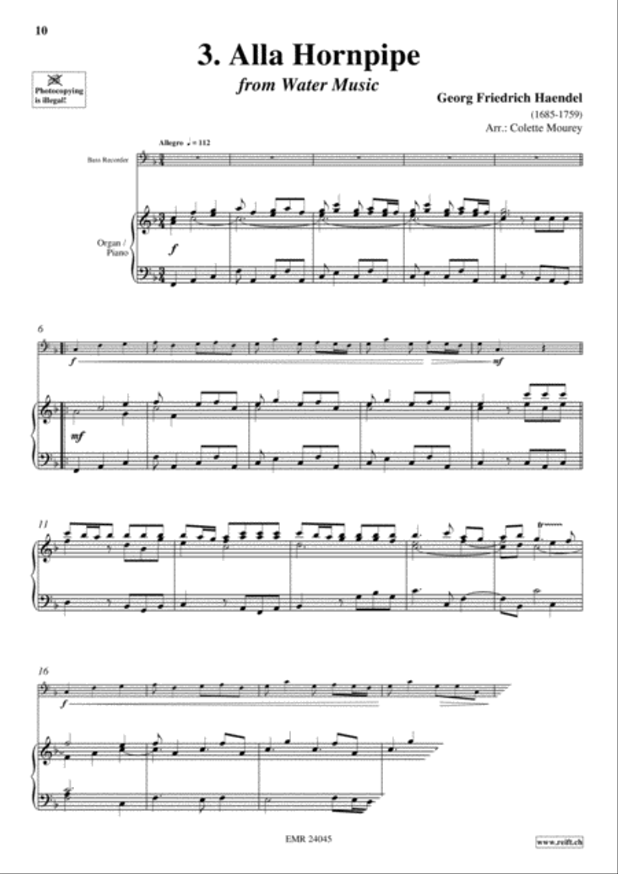 40 Greatest Baroque Hits Volume 1 Bass Recorder scores gallery preview page 5