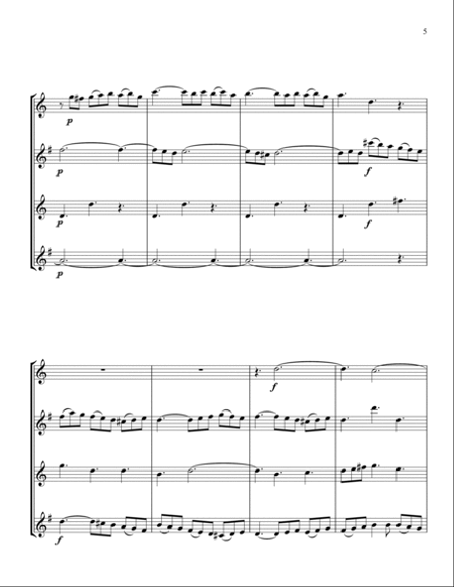 Symphony No. 7 in Bb Saxophone Quartet scores gallery preview page 5
