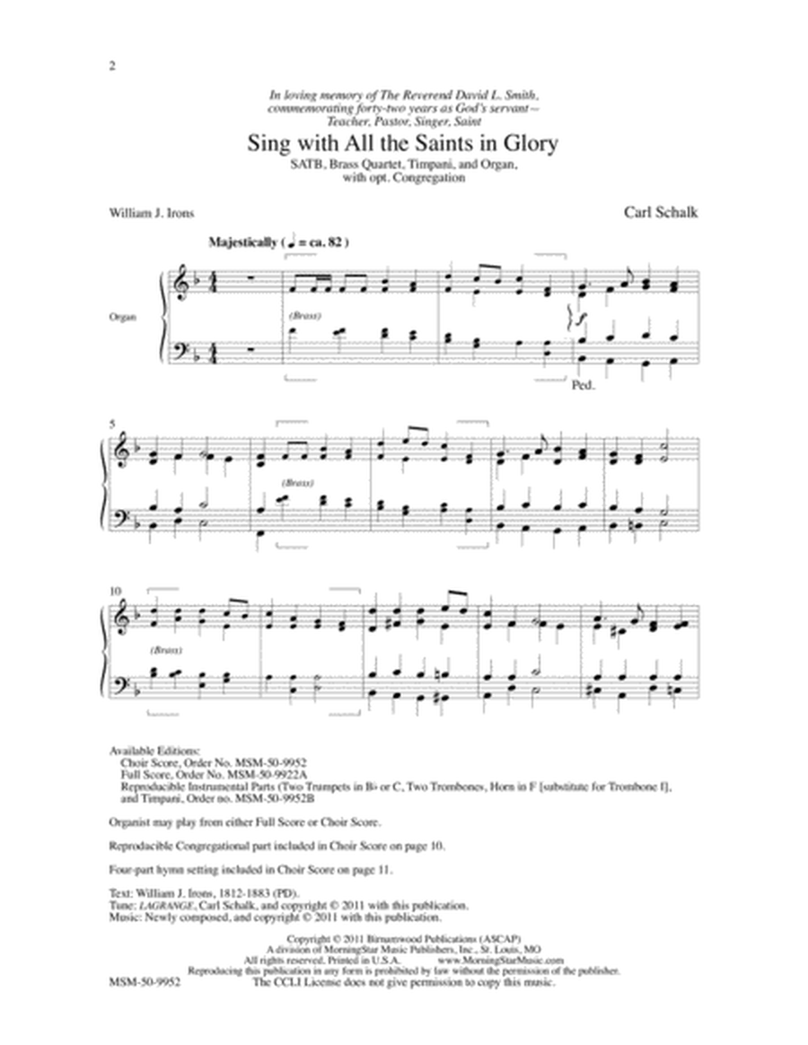 Sing with All the Saints In Glory image number null