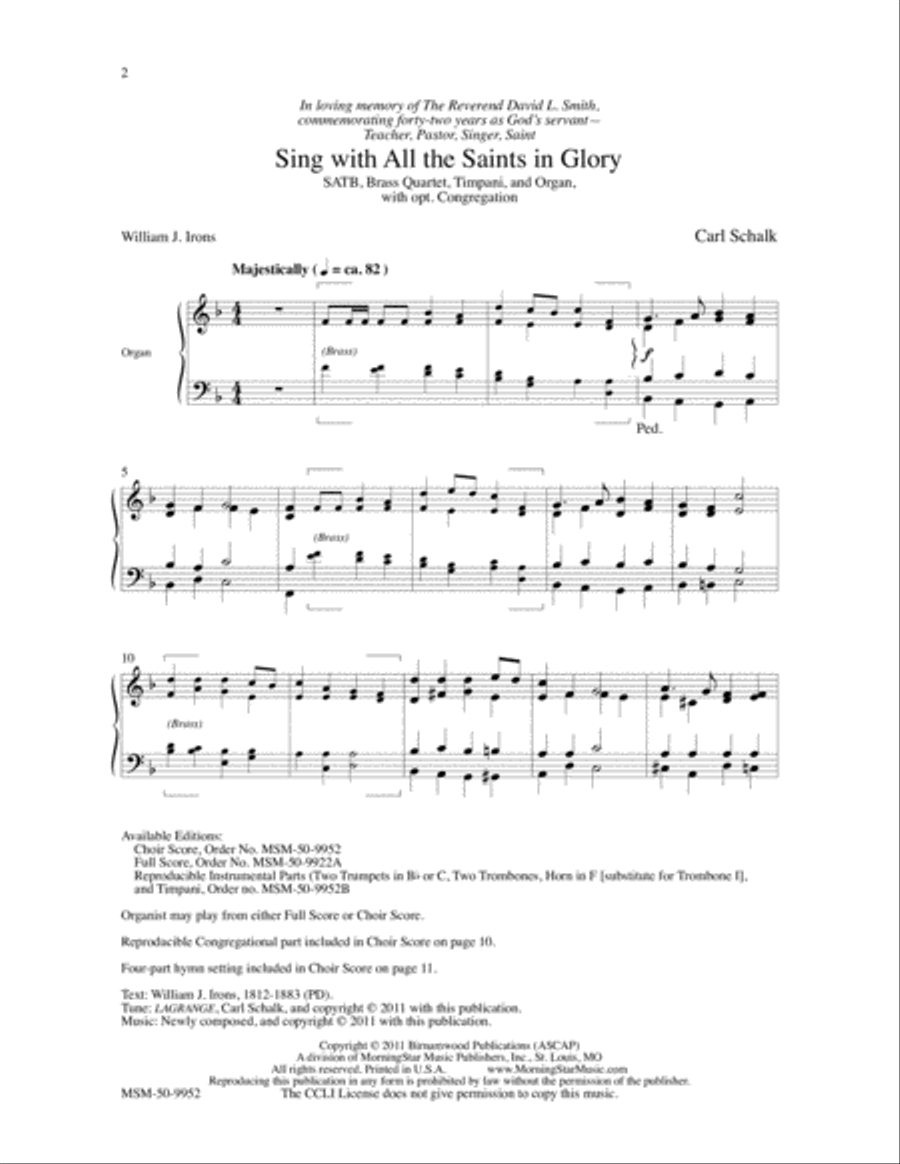 Sing with All the Saints In Glory 4-Part scores gallery preview page 2