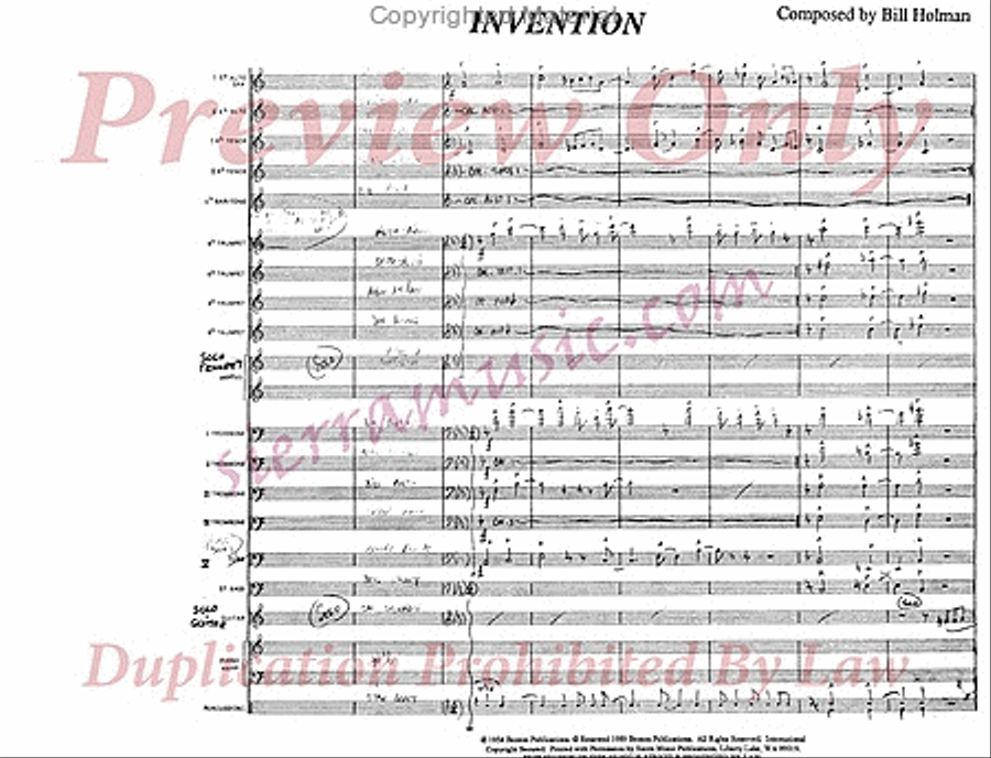 Invention For Guitar And Trumpet Jazz Ensemble scores gallery preview page 2