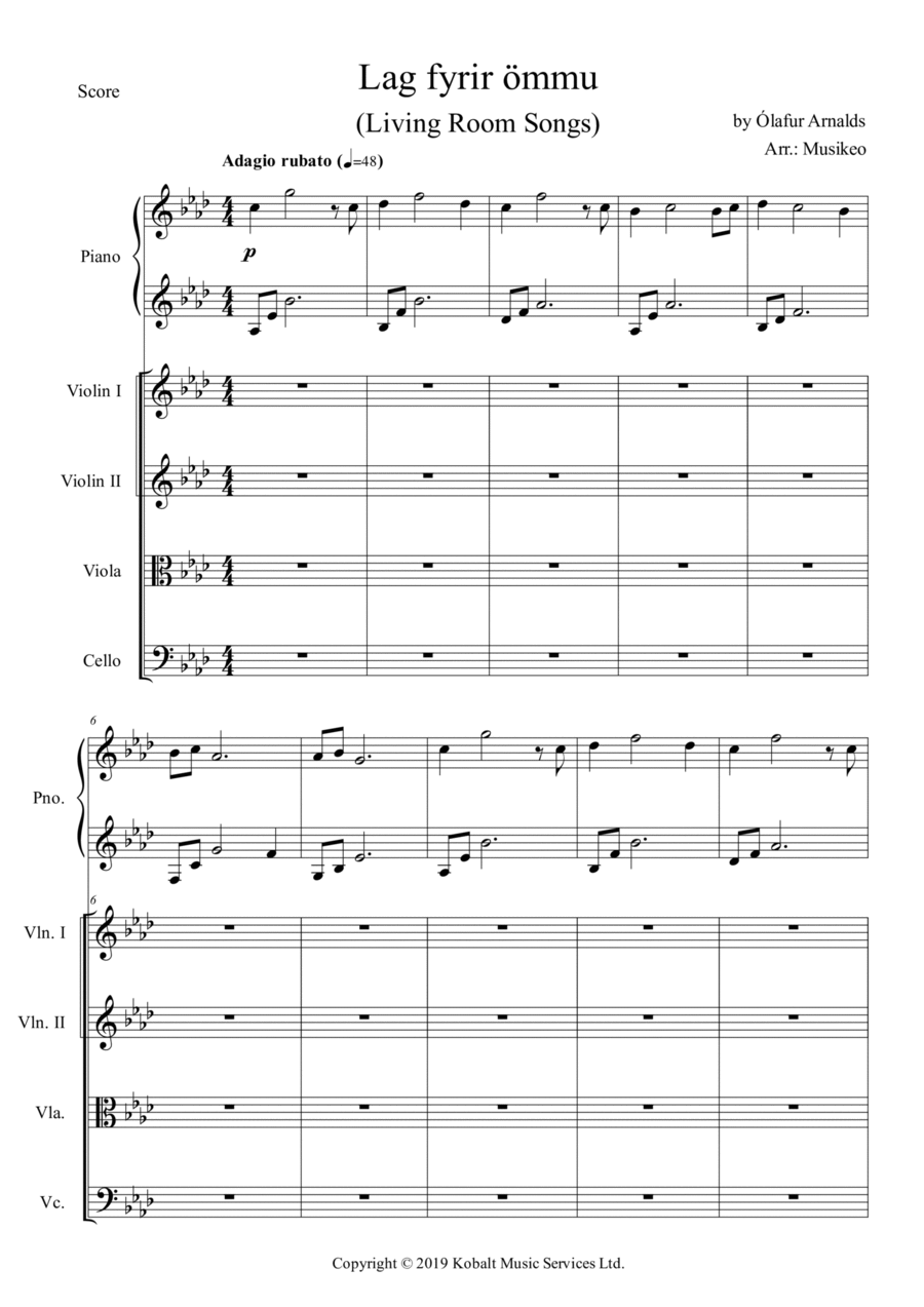 Lag Fyrir Ommu Piano Quartet scores gallery preview page 1