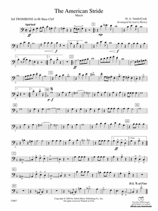 The American Stride: (wp) 3rd B-flat Trombone B.C.