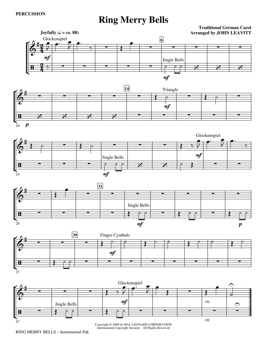 Ring Merry Bells - Percussion Choir scores gallery preview page 1