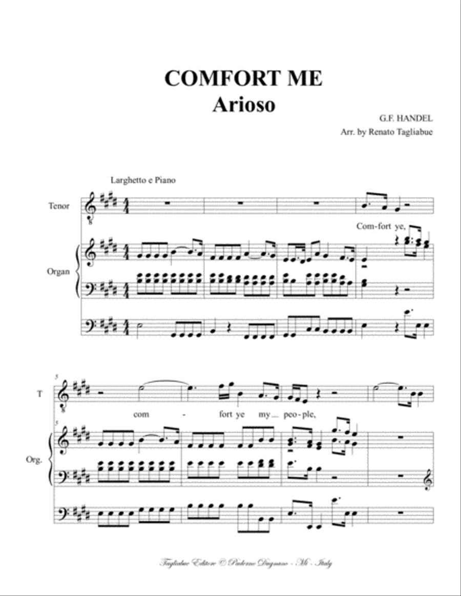 COMFORT ME - Messiah - For Tenor and Org. 3 staff Voice scores gallery preview page 2