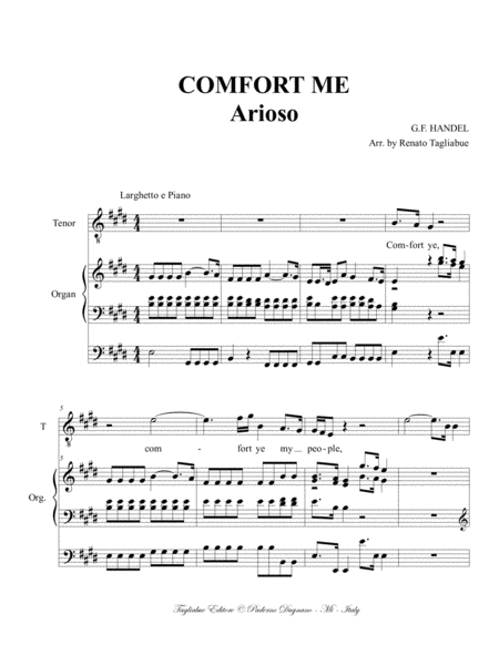 COMFORT ME - Messiah - For Tenor and Org. 3 staff image number null