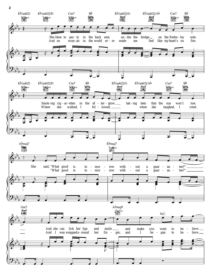 Poster Girl Poster Girl Piano, Vocal, Guitar scores gallery preview page 2