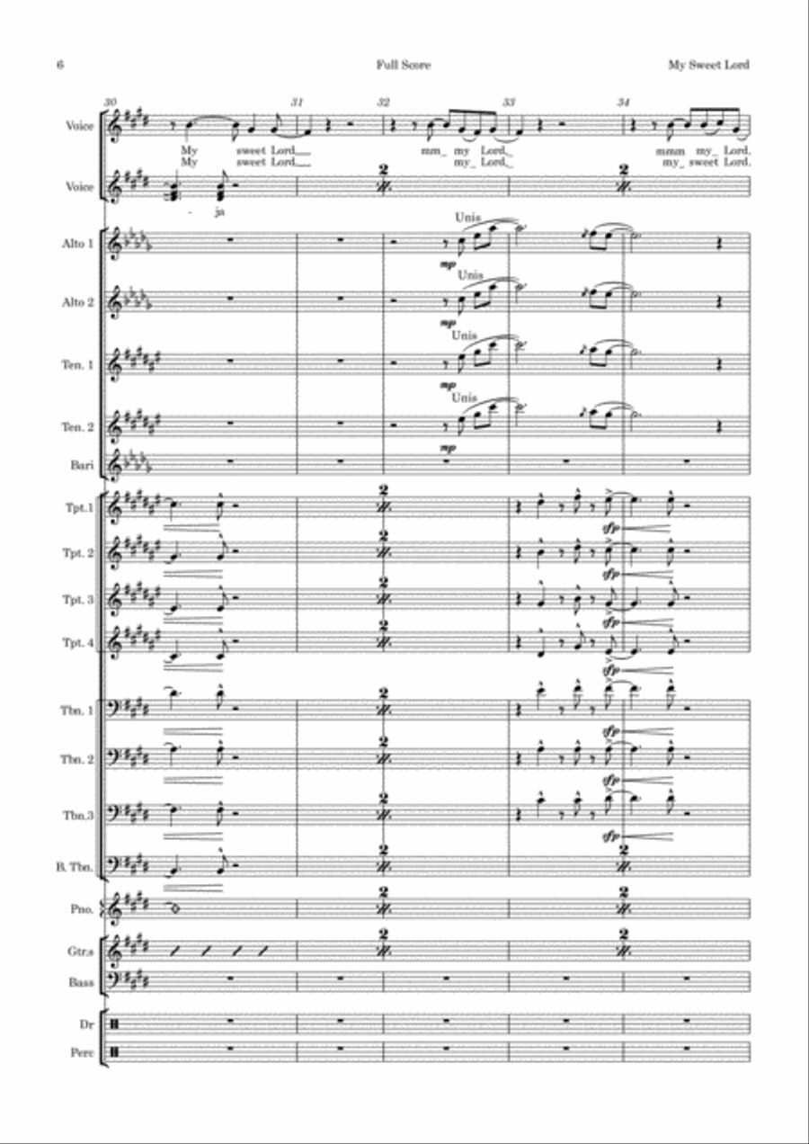 My Sweet Lord My Sweet Lord Jazz Ensemble scores gallery preview page 6