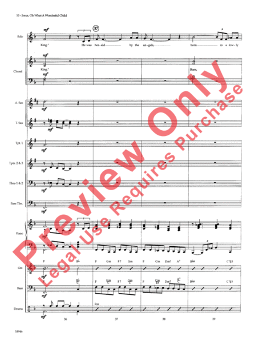 Jesus, Oh What a Wonderful Child Choir scores gallery preview page 11
