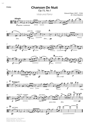 Chanson De Nuit, Op.15 No.1 - Viola and Piano (Individual Parts)