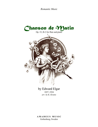 Book cover for Chanson de Matin Op. 15 for flute and piano