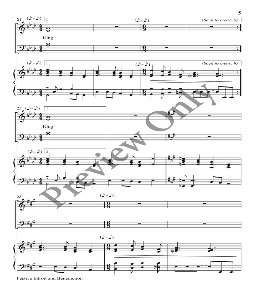 Festive Introit and Benediction Orchestration 4-Part scores gallery preview page 3