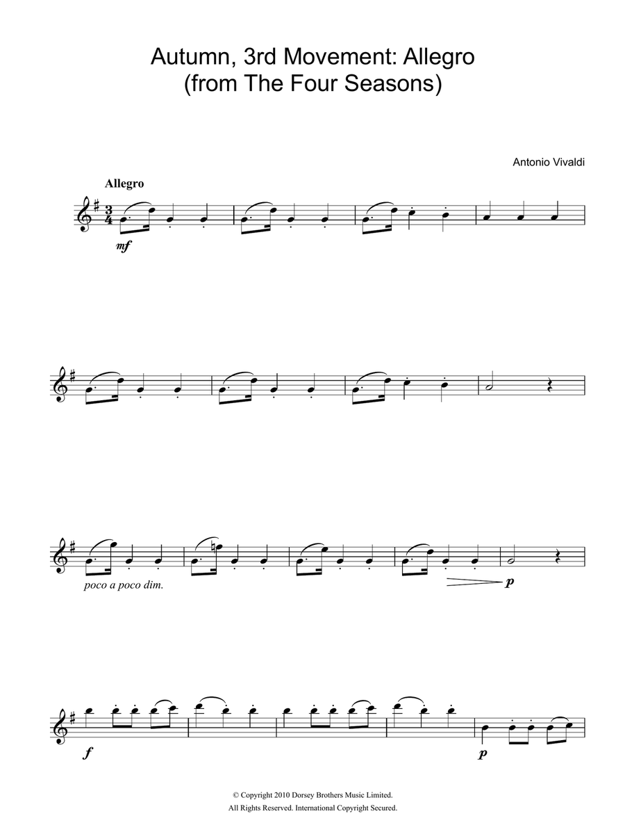 Autumn (from The Four Seasons), 3rd Movement